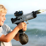 Pretend Play: Keezi Kids Adult Electric Water Gun 500ml Water Tank Light Squirt Guns Toys