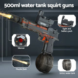 Pretend Play: Keezi Kids Adult Electric Water Gun 500ml Water Tank Light Squirt Guns Toys Grey