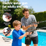 Pretend Play: Keezi Kids Adult Electric Water Gun 500ml Water Tank Light Squirt Guns Toys Grey