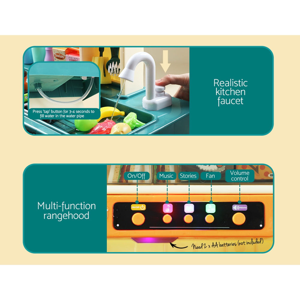 Pretend Play: Keezi Kids Kitchen Pretend Play Set Cooking Sound Steam Light Function