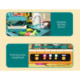 Pretend Play: Keezi Kids Kitchen Pretend Play Set Cooking Sound Steam Light Function
