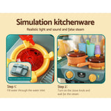 Pretend Play: Keezi Kids Kitchen Pretend Play Set Cooking Sound Steam Light Function