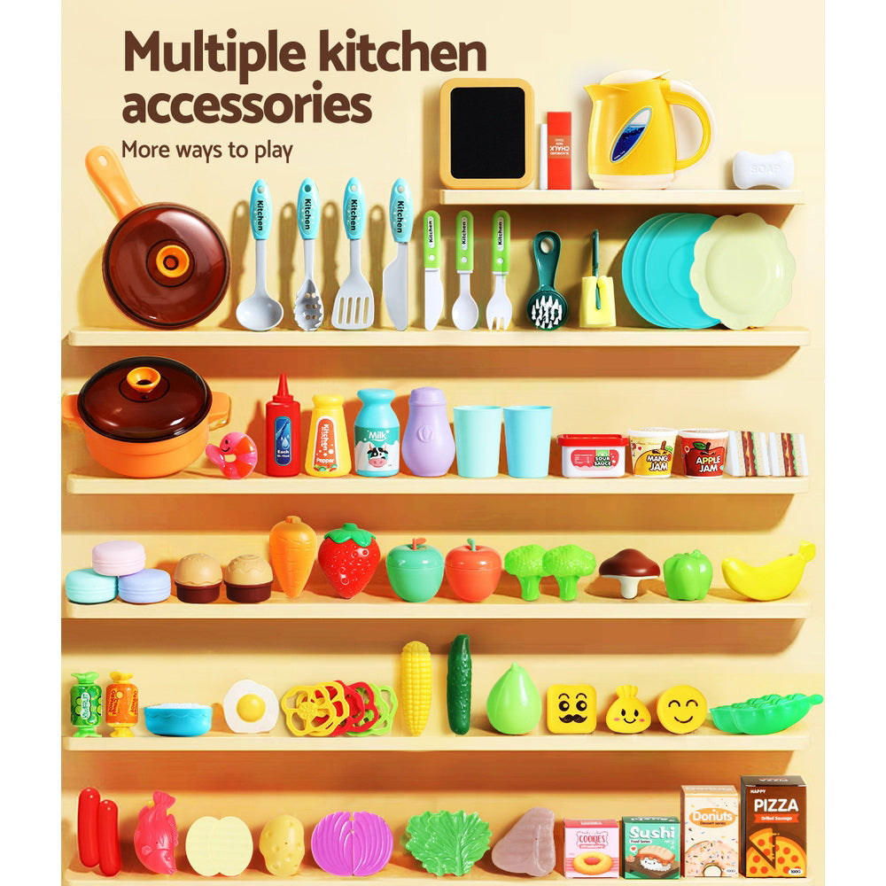 Pretend Play: Keezi Kids Kitchen Pretend Play Set Cooking Sound Steam Light Function