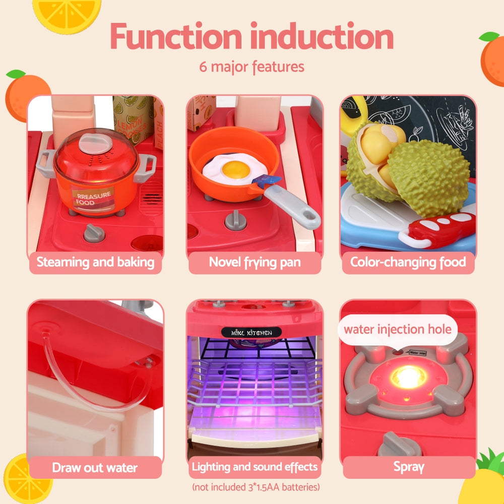 Pretend Play: Keezi Kids Kitchen Pretend Play Set Cooking Sound Steam Light Function