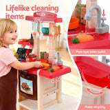 Pretend Play: Keezi Kids Kitchen Pretend Play Set Cooking Sound Steam Light Function
