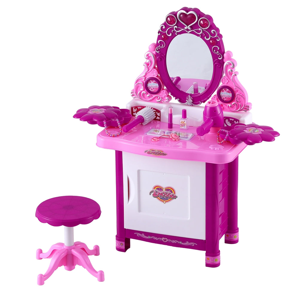 Pretend Play: Keezi Kids Pretend Makeup Play Set Dressing Table Chair Girls Toys Children