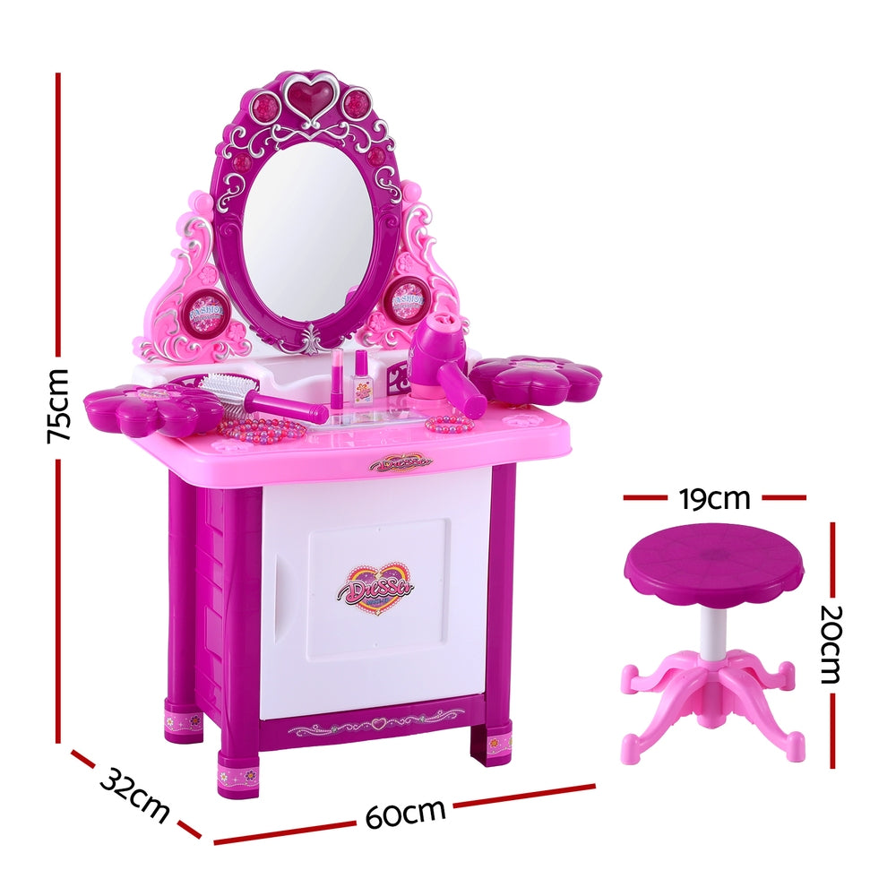 Pretend Play: Keezi Kids Pretend Makeup Play Set Dressing Table Chair Girls Toys Children