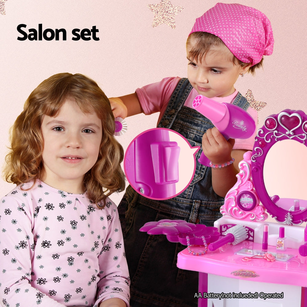 Pretend Play: Keezi Kids Pretend Makeup Play Set Dressing Table Chair Girls Toys Children