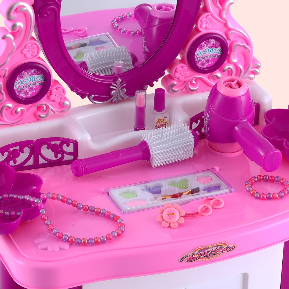 Pretend Play: Keezi Kids Pretend Makeup Play Set Dressing Table Chair Girls Toys Children