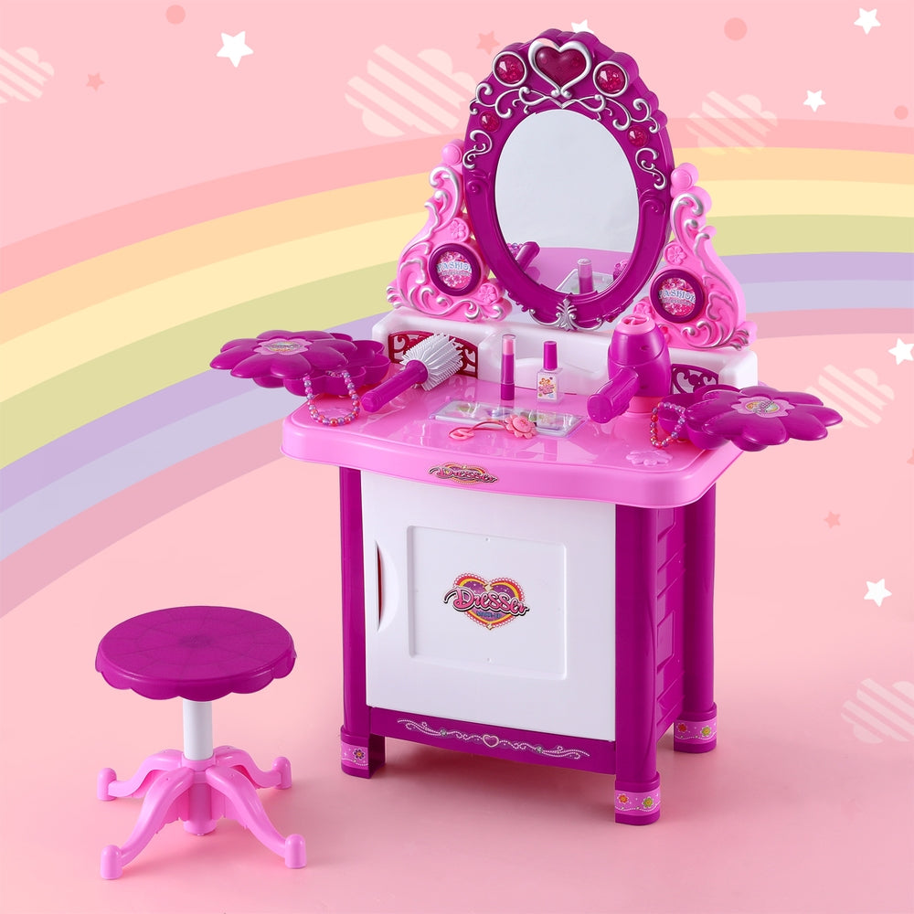 Pretend Play: Keezi Kids Pretend Makeup Play Set Dressing Table Chair Girls Toys Children
