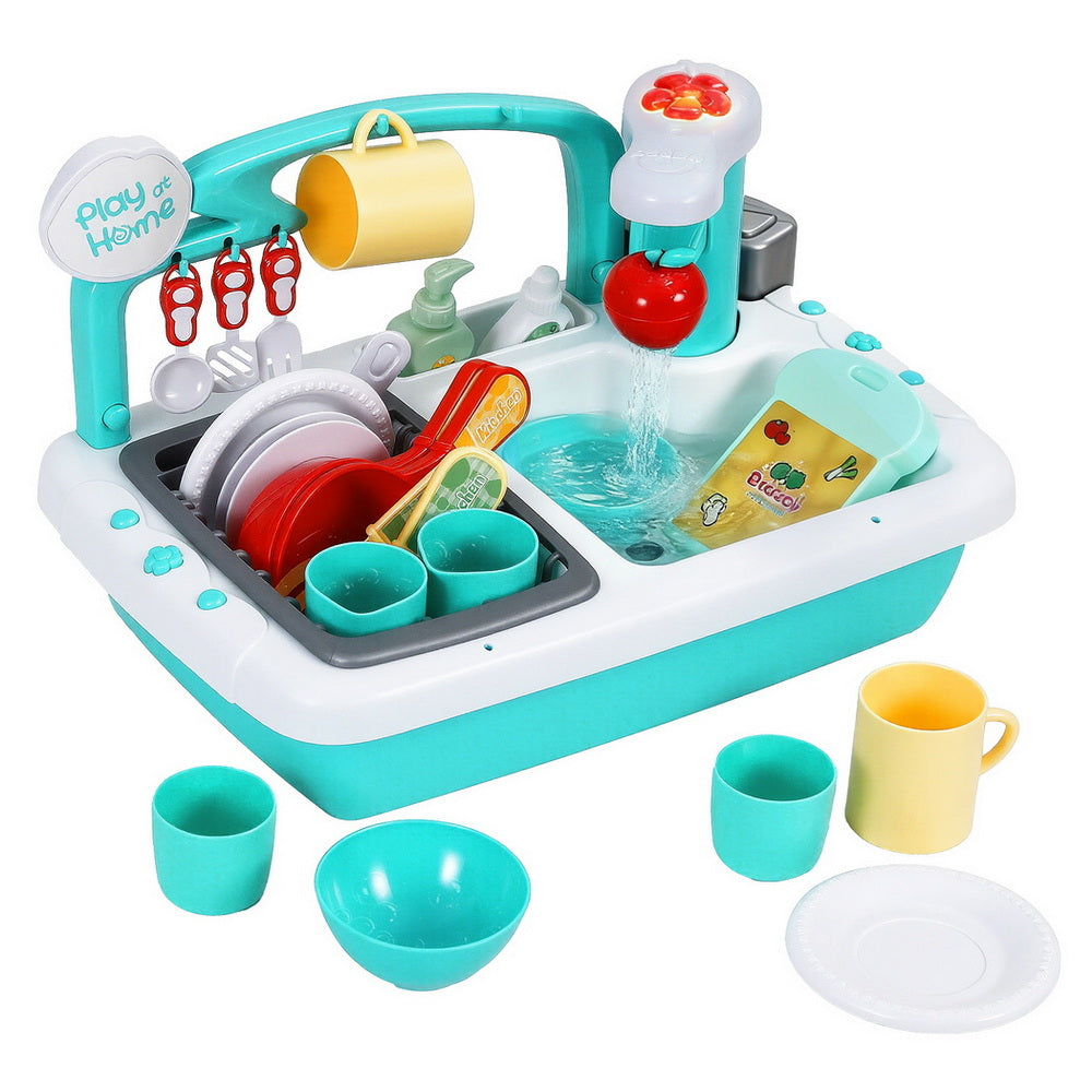 Pretend Play: Keezi Kids Kitchen Play Set Play Pretend Sink Dishwasher Toys Green