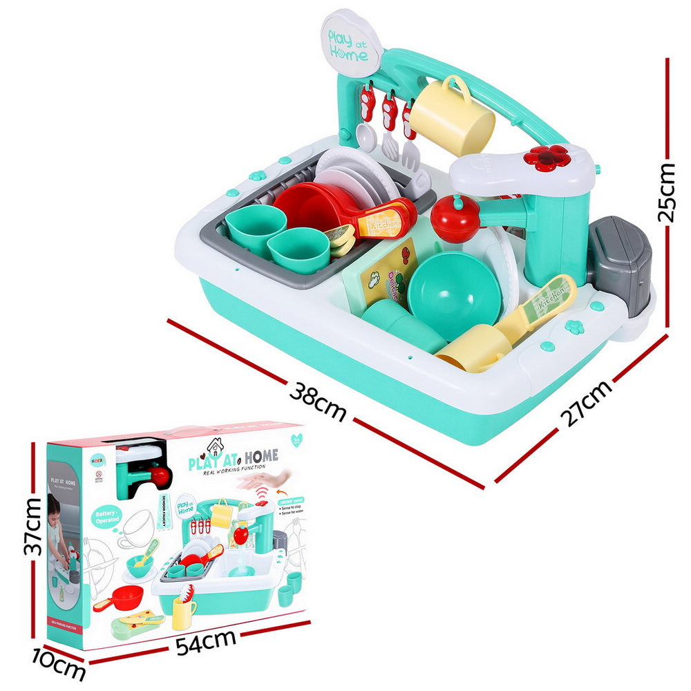 Pretend Play: Keezi Kids Kitchen Play Set Play Pretend Sink Dishwasher Toys Green