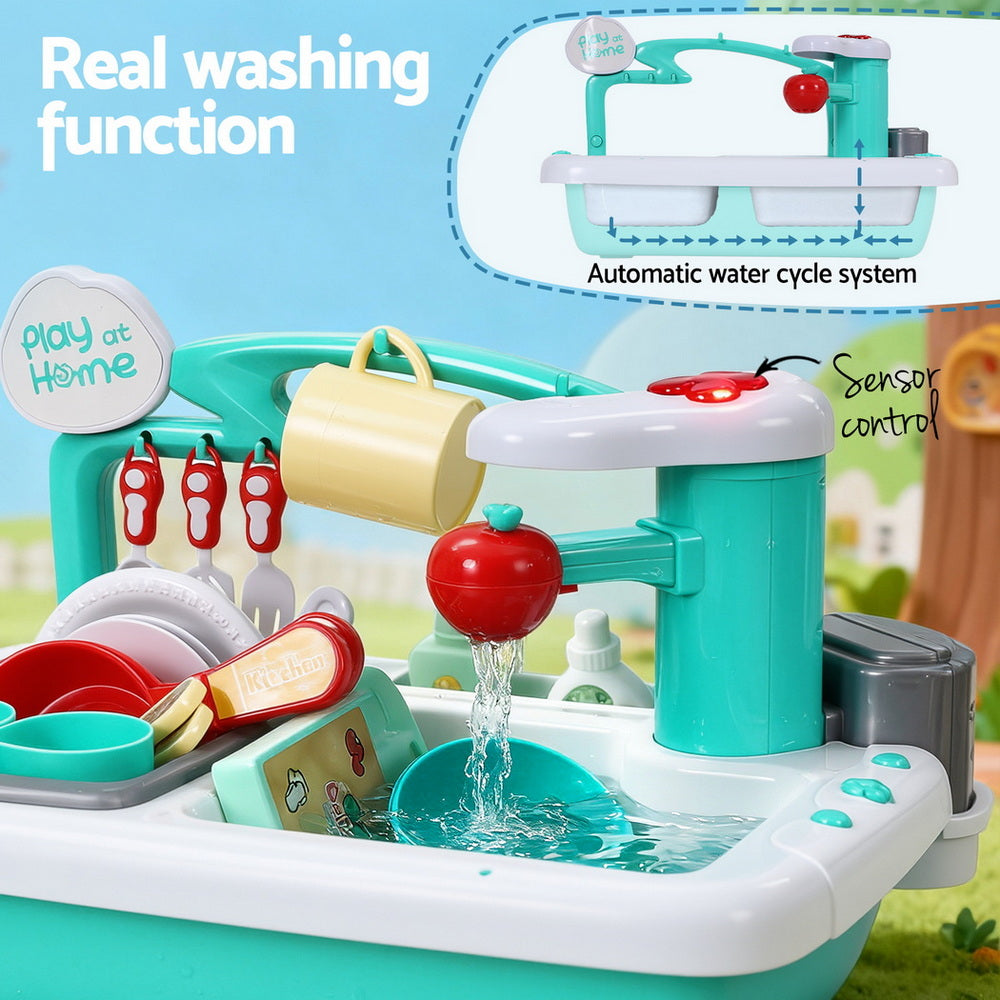Pretend Play: Keezi Kids Kitchen Play Set Play Pretend Sink Dishwasher Toys Green