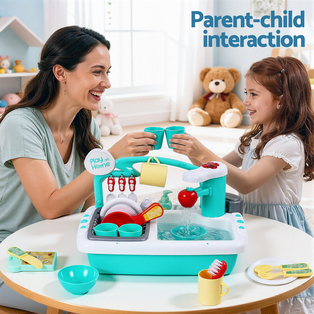 Pretend Play: Keezi Kids Kitchen Play Set Play Pretend Sink Dishwasher Toys Green