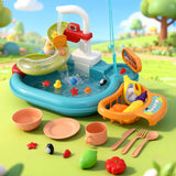 Pretend Play: Keezi Kids Pretend Play Kitchen Sink with Faucet Floating Fishing Toys Play food