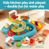 Pretend Play: Keezi Kids Pretend Play Kitchen Sink with Faucet Floating Fishing Toys Play food