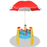 Pretend Play: Keezi Kids Sandpit Pretend Play Set Water Sand Table Children Outdoor Toy Umbrella