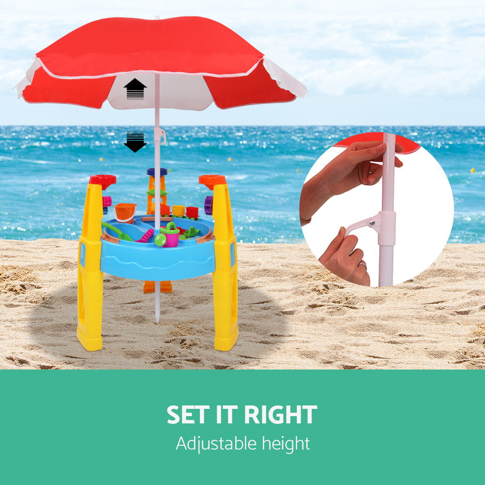 Pretend Play: Keezi Kids Sandpit Pretend Play Set Water Sand Table Children Outdoor Toy Umbrella