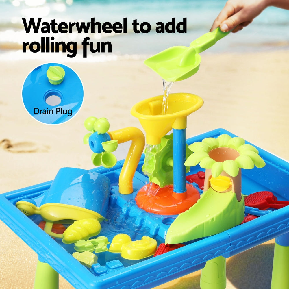Outdoor Play Equipment: Keezi Kids Sand and Water Table Windmill Shovel Outdoor Sandpit Toys Beach Play