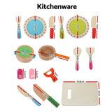 Pretend Play: Keezi Kids Kitchen Play Set Wooden Pretend Toys Cooking Utensils Pots Pans Food