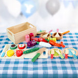 Pretend Play: Keezi Kids Kitchen Play Set Wooden Pretend Toys Cooking Utensils Pots Pans Food