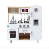 Keezi Kids Kitchen Play Set Wooden Pretend Toys Cooking Children Clock Beige