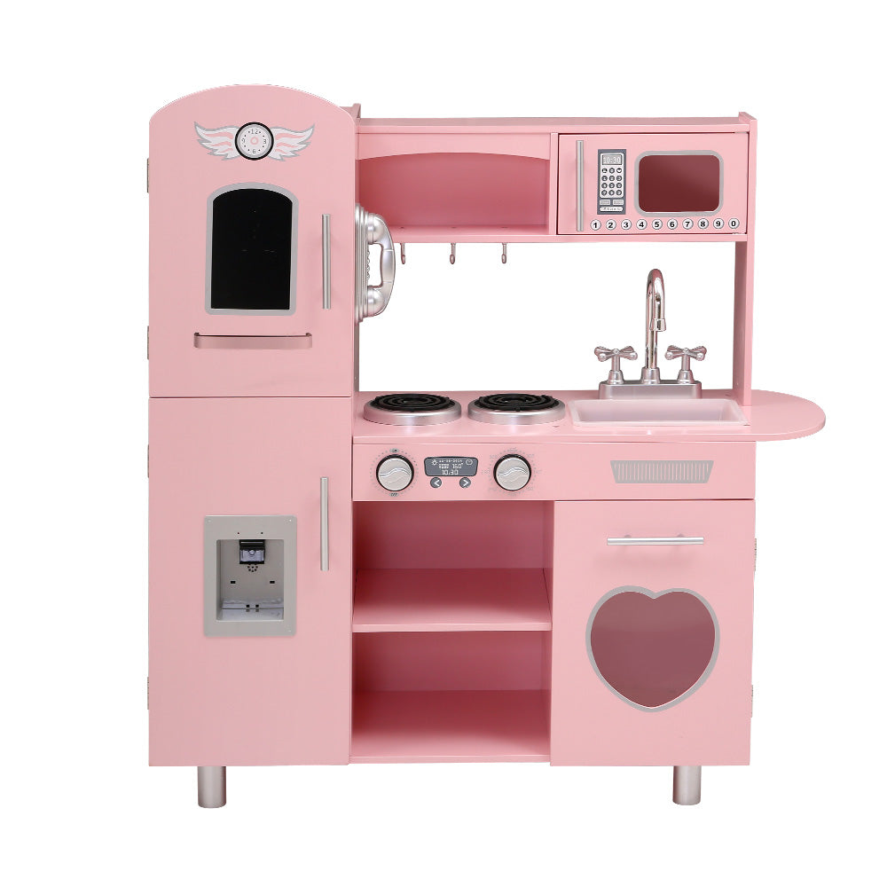Pretend Play: Keezi Kids Kitchen Play Set Wooden Pretend Toys Cooking Children Food Pink
