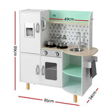 Pretend Play: Keezi Kids Wooden Pretend Kitchen Play Sets Cooking Toys Oven Fridge 85CM Green