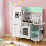 Pretend Play: Keezi Kids Wooden Pretend Kitchen Play Sets Cooking Toys Oven Fridge 85CM Green