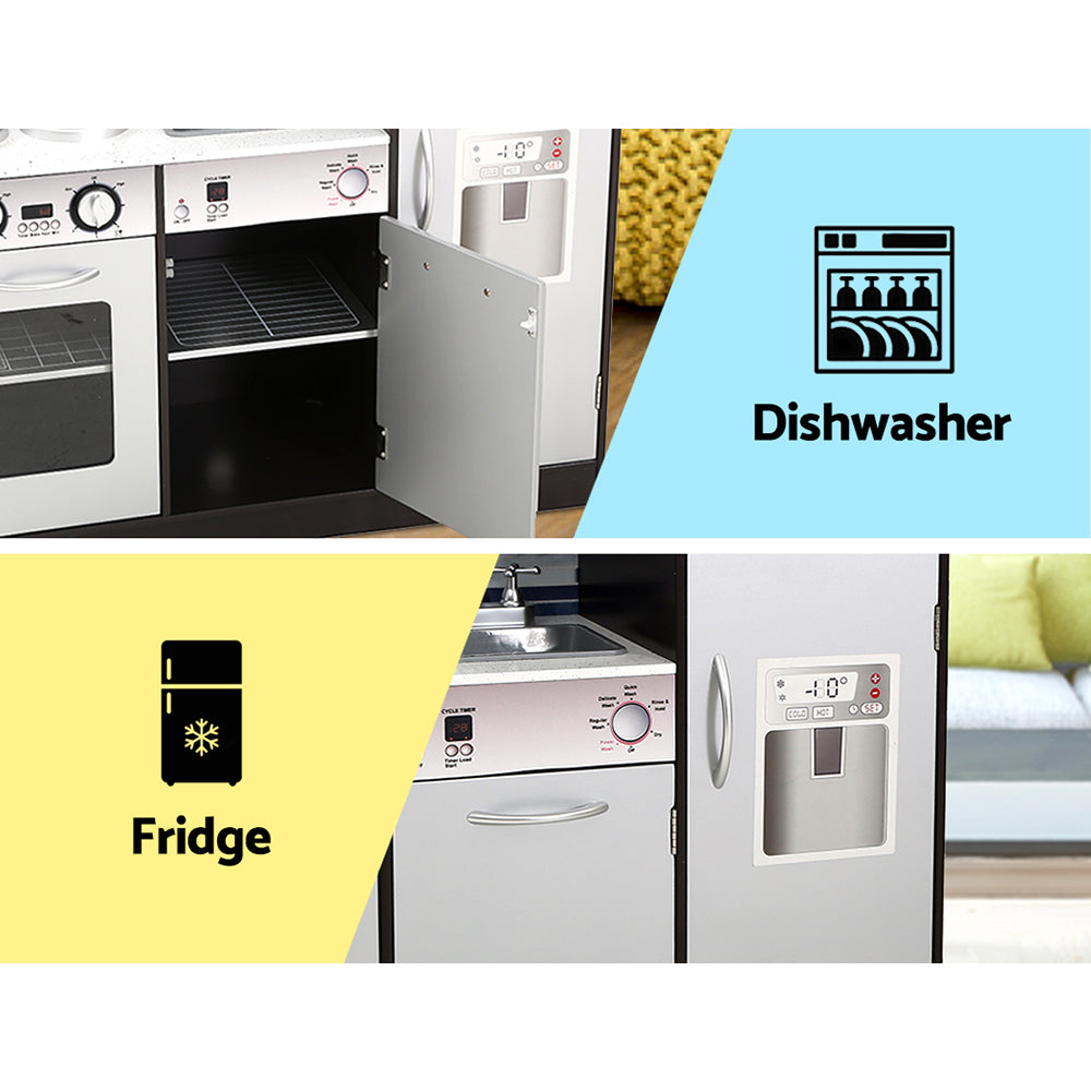 Pretend Play: Keezi Kids Kitchen Play Set Wooden Pretend Toys Cooking Children Oven Fridge
