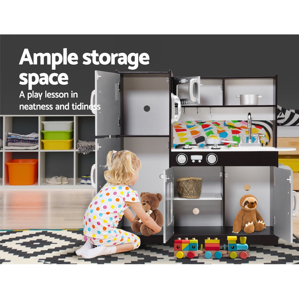 Pretend Play: Keezi Kids Kitchen Play Set Wooden Pretend Toys Cooking Children Stove Fridge