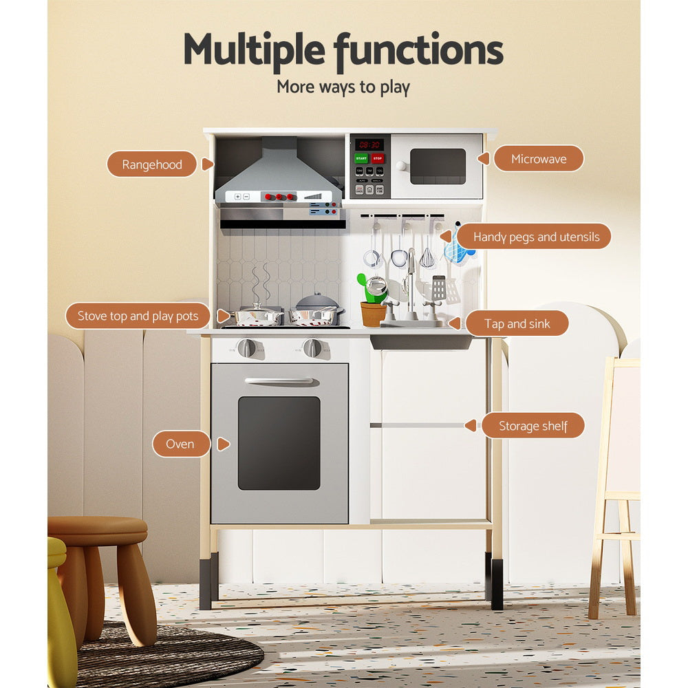 Pretend Play: Keezi Kids Kitchen Play Set Wooden Pretend Toys Cooking Children Cookware Sink