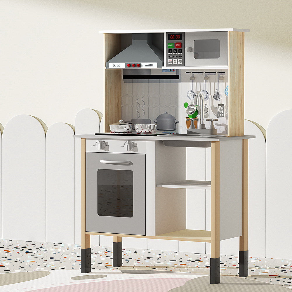 Pretend Play: Keezi Kids Kitchen Play Set Wooden Pretend Toys Cooking Children Cookware Sink