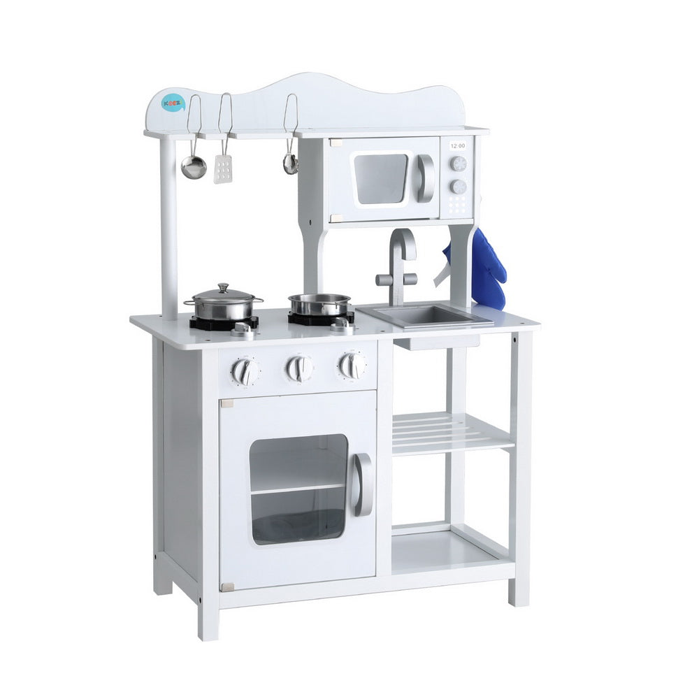 Pretend Play: Keezi Kids Kitchen Play Set Wooden Pretend Toys Cooking Children Cookware Food