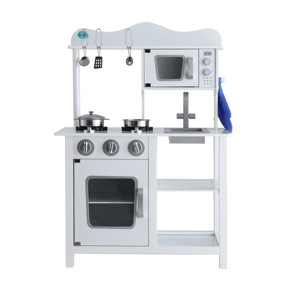 Pretend Play: Keezi Kids Kitchen Play Set Wooden Pretend Toys Cooking Children Cookware Food