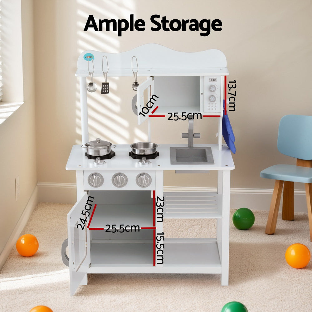 Pretend Play: Keezi Kids Kitchen Play Set Wooden Pretend Toys Cooking Children Cookware Food