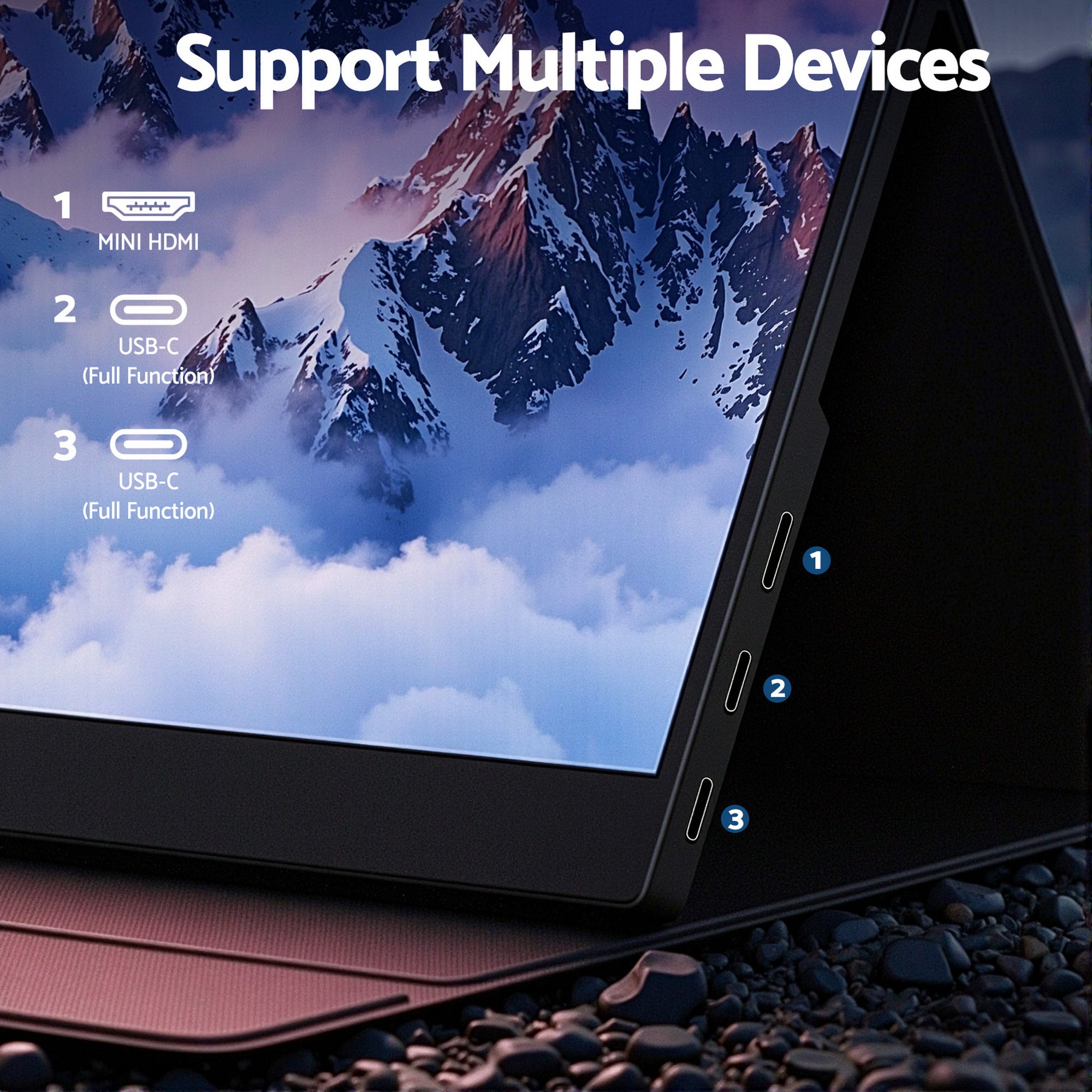 Laptops: Devanti 15.6 Inch Portable Monitor FHD 1080P IPS USB-C HDMI Gaming Laptop Screen