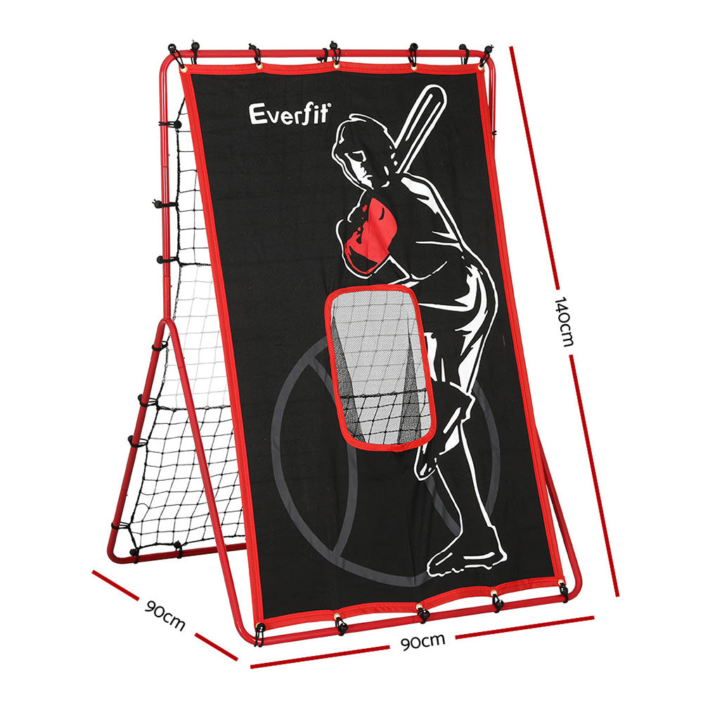 Basketball & Basketball Accessories: Everfit Baseball Net Rebound Pitching Kit Target Hitter 2 in 1 Training Aid
