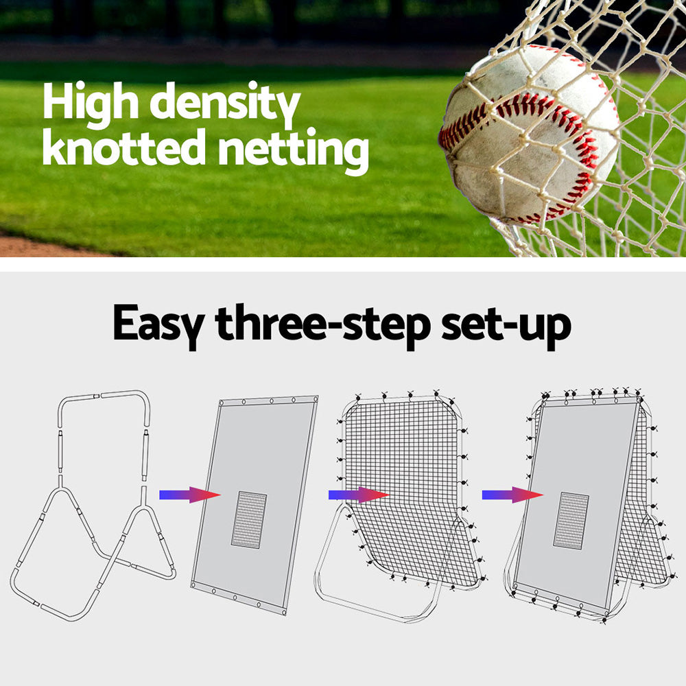 Basketball & Basketball Accessories: Everfit Baseball Net Rebound Pitching Kit Target Hitter 2 in 1 Training Aid