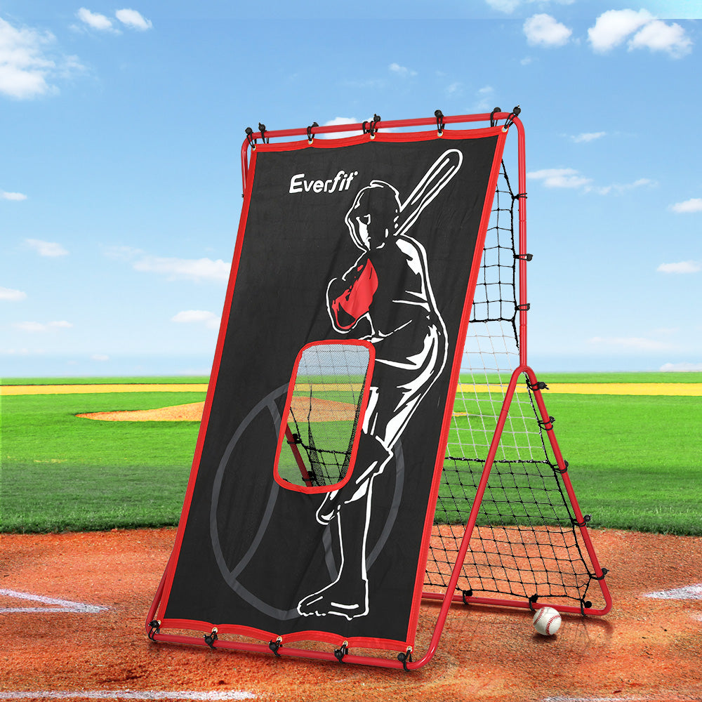 Basketball & Basketball Accessories: Everfit Baseball Net Rebound Pitching Kit Target Hitter 2 in 1 Training Aid