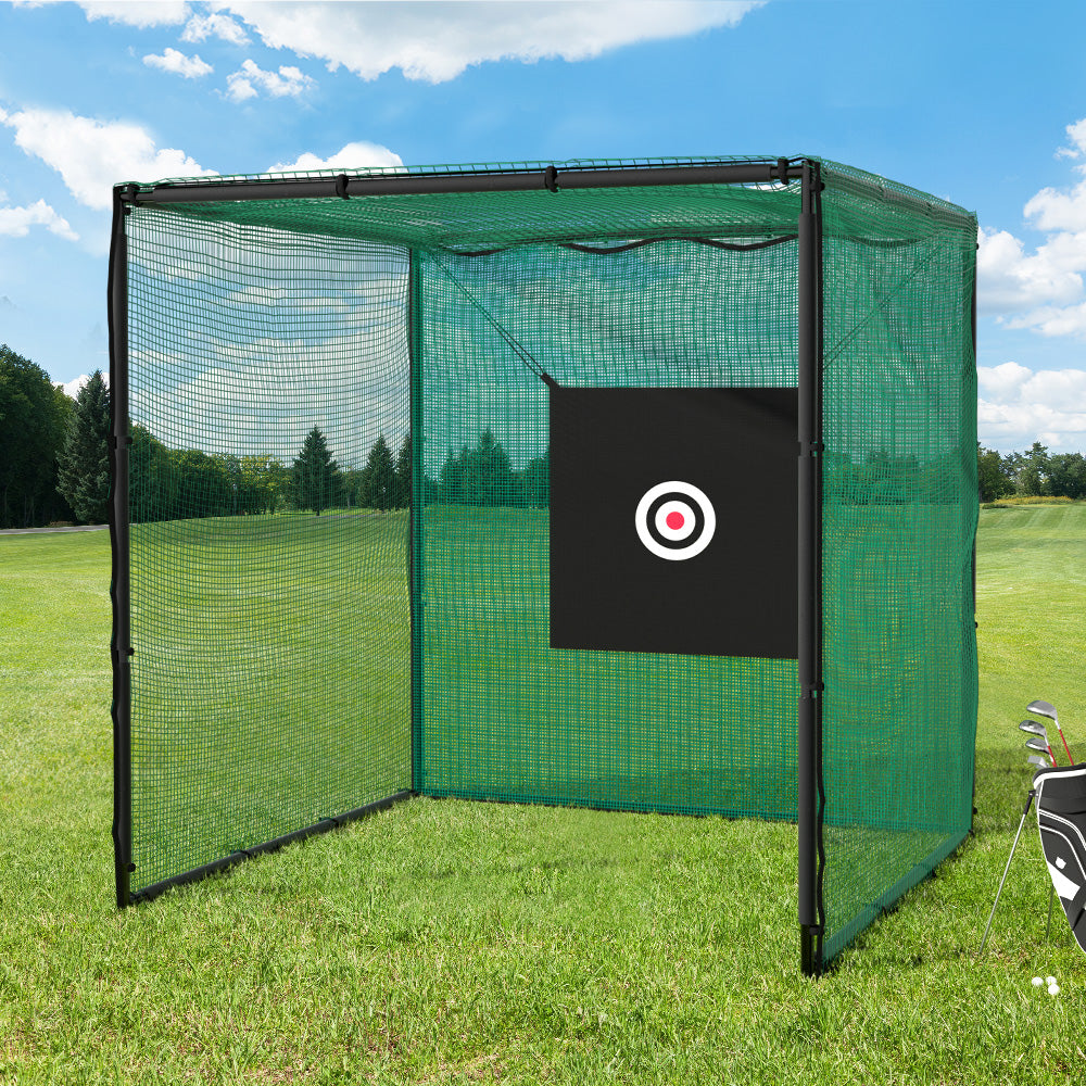 Golf Training Aids: Everfit 3m Golf Practice Net Hitting Cage with Steel Frame Baseball Training