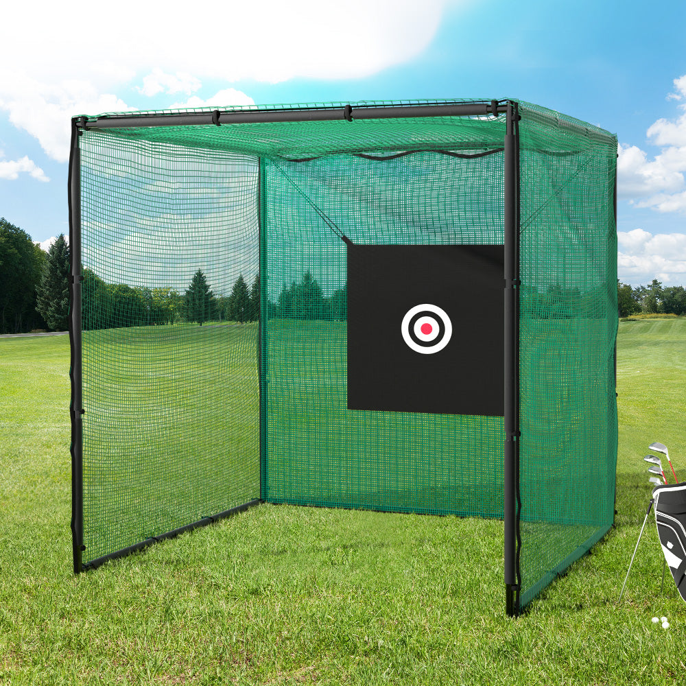 Golf Training Aids: Everfit 3m Golf Practice Net Hitting Cage with Steel Frame Baseball Training
