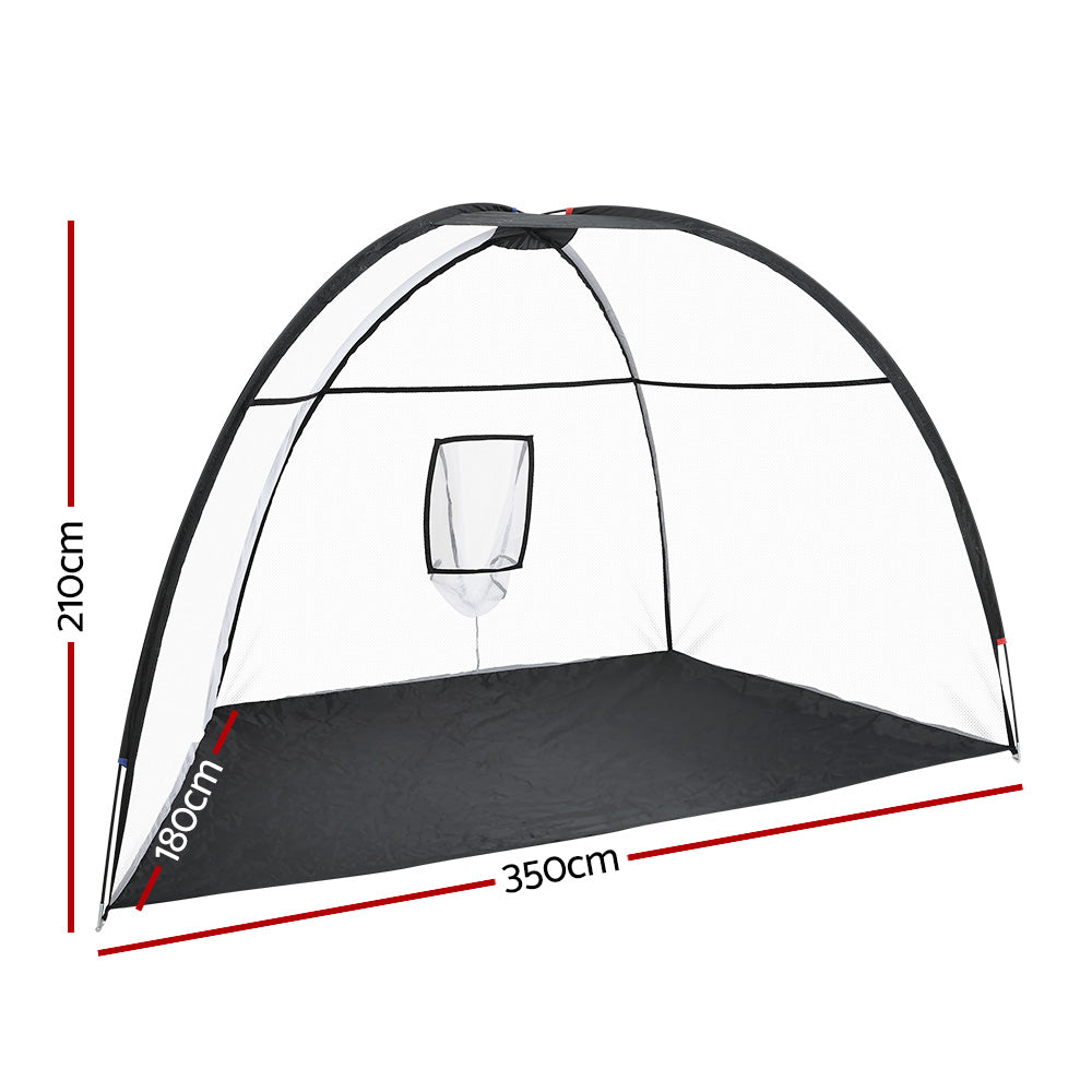Golf Training Aids: Everfit 3.5m Golf Practice Net Portable Training Aid Driving Target Tent Black