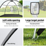 Golf Training Aids: Everfit 3.5m Golf Practice Net Portable Training Aid Driving Target Tent Black