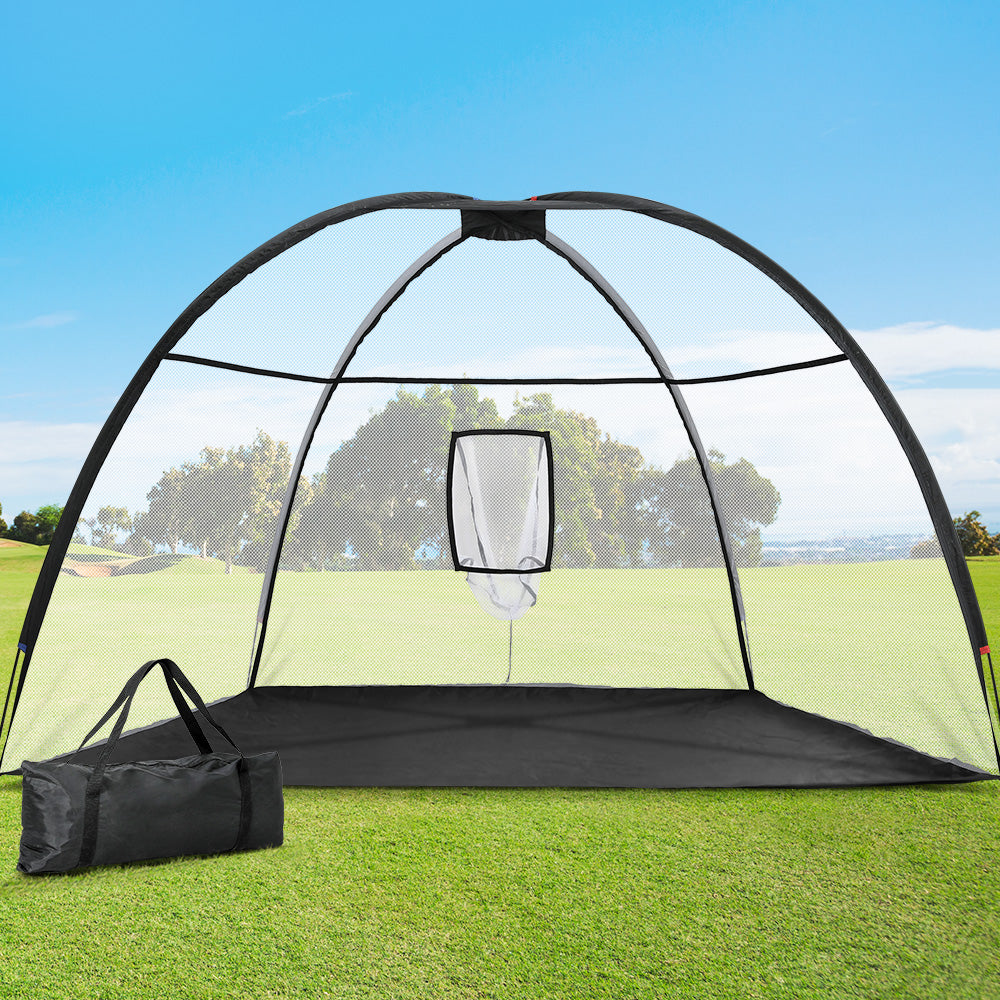 Golf Training Aids: Everfit 3.5m Golf Practice Net Portable Training Aid Driving Target Tent Black