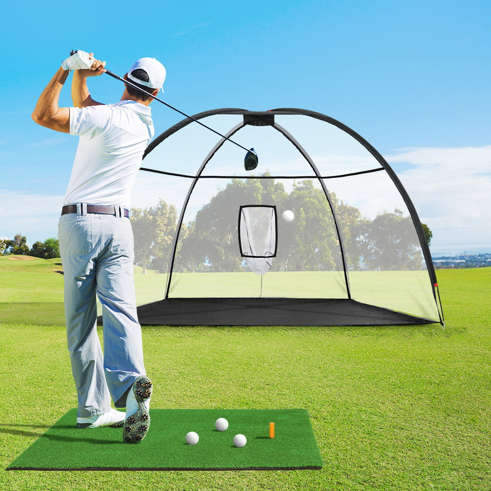 Golf Training Aids: Everfit 3.5m Golf Practice Net with Driving Mat Training Aid Target Hitting