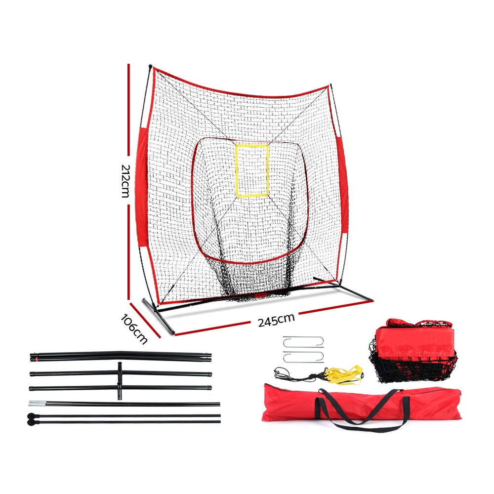 Basketball & Basketball Accessories: Everfit 7ft Baseball Net Pitching Kit with Stand Softball Training Aid Sports