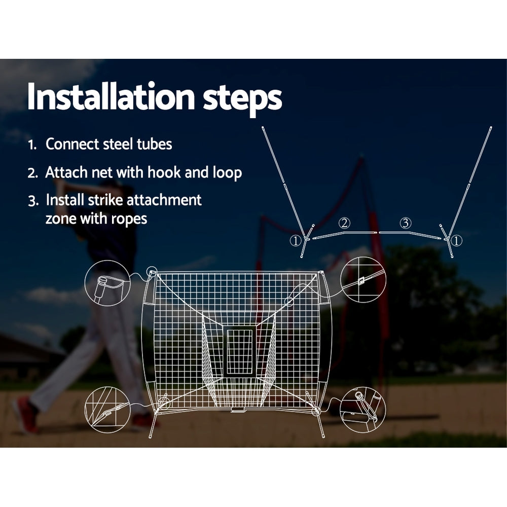 Basketball & Basketball Accessories: Everfit 7ft Baseball Net Pitching Kit with Stand Softball Training Aid Sports