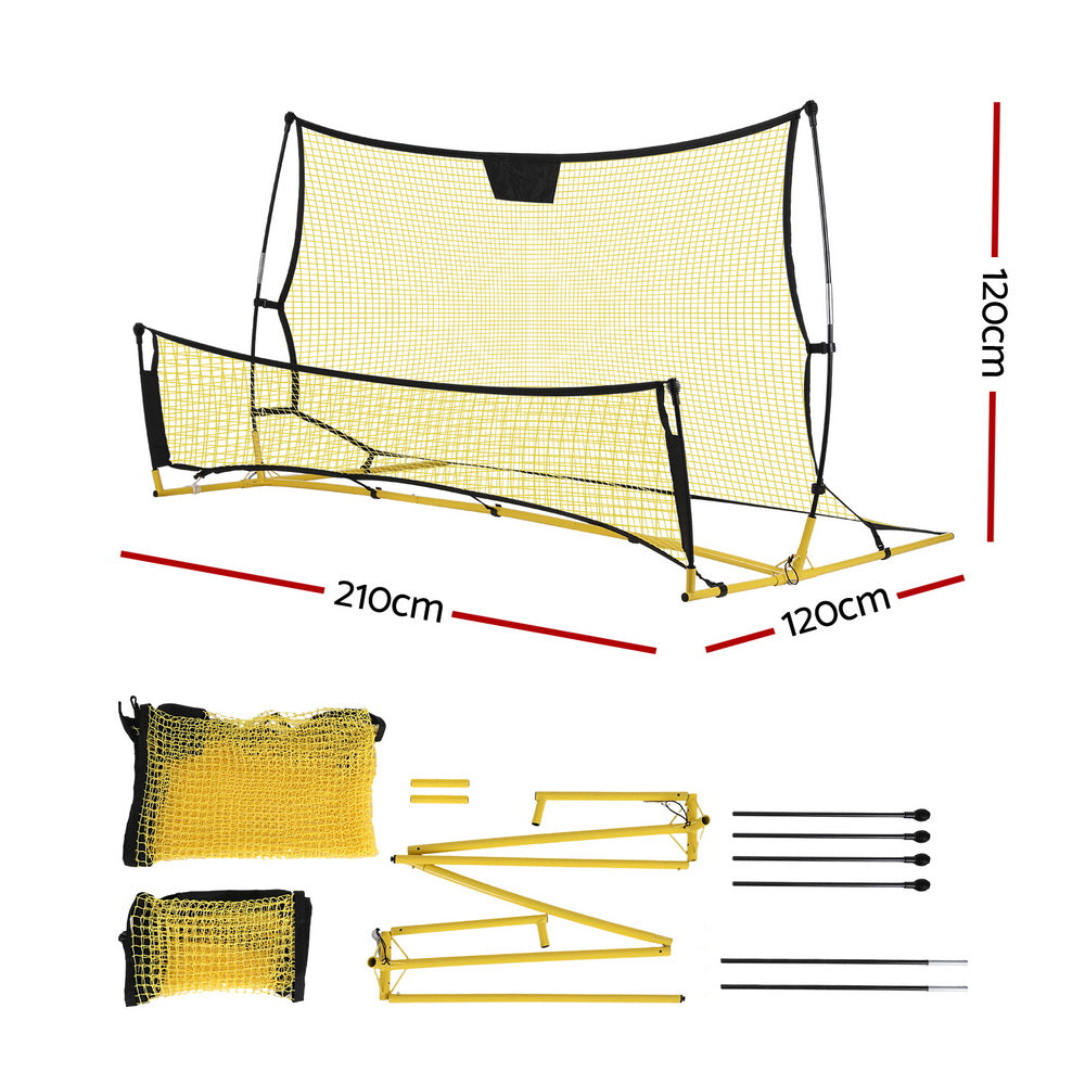 Soccer & Soccer Accessories: Everfit 2.1m Football Soccer Net Portable Goal Net Rebounder Sports Training Yellow