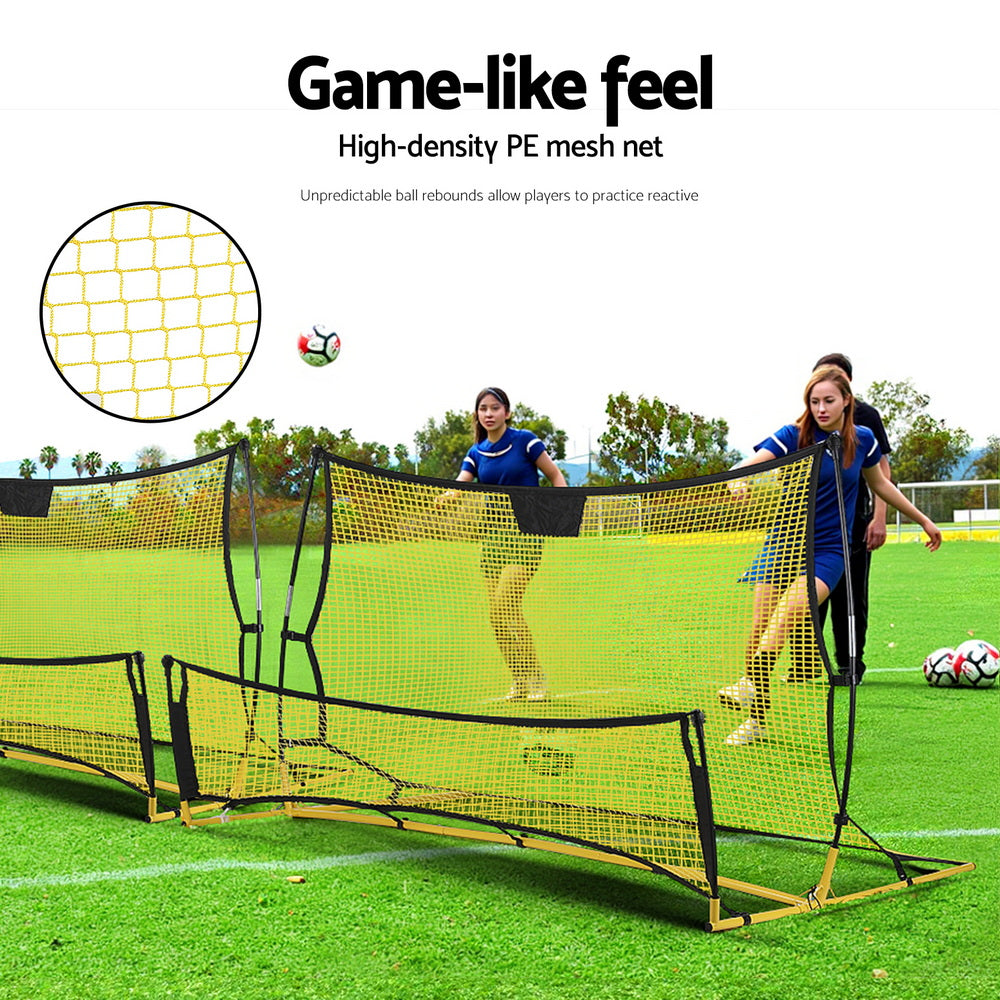 Soccer & Soccer Accessories: Everfit 2.1m Football Soccer Net Portable Goal Net Rebounder Sports Training Yellow